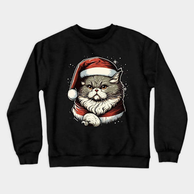 Cute Ugly Christmas Cat Gift Funny Cat Christmas Crewneck Sweatshirt by KsuAnn